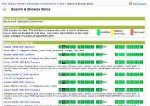 Search availability display